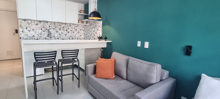 Adorável Studio | Praia e Metro