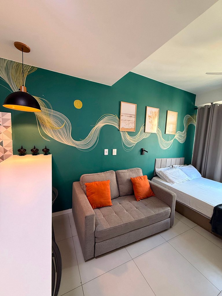 Adorável Studio | Praia e Metro