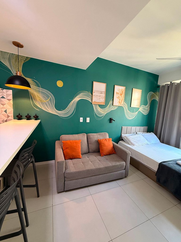 Adorável Studio | Praia e Metro