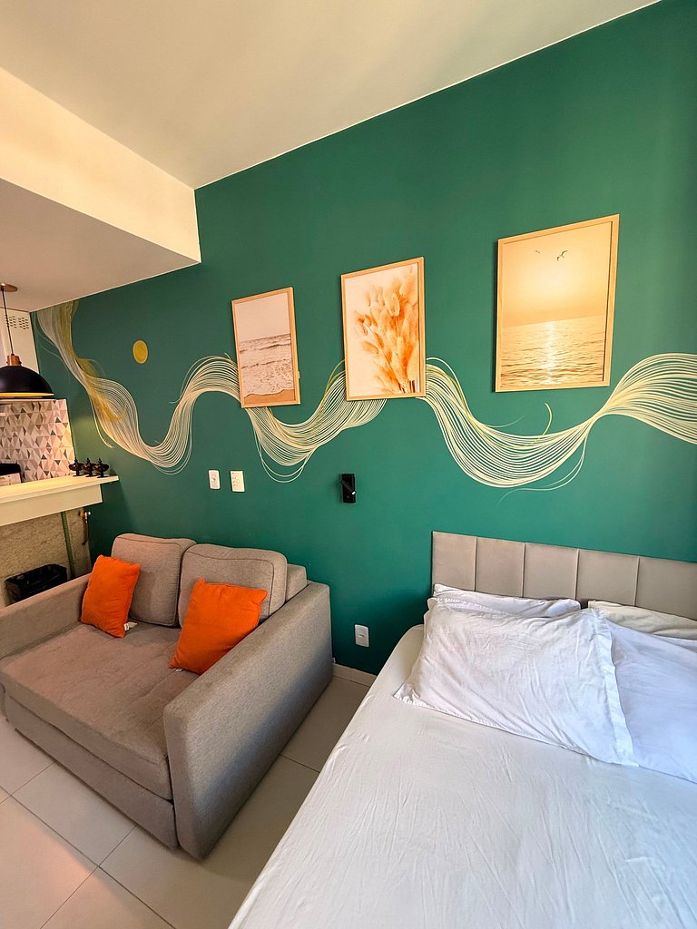 Adorável Studio | Praia e Metro